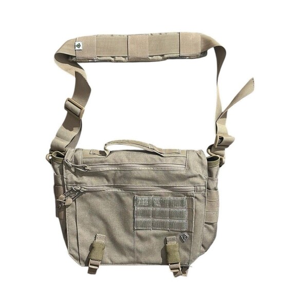 First Tactical Summit Side Satchel Military Messenger Bag Beige Brown Nylon